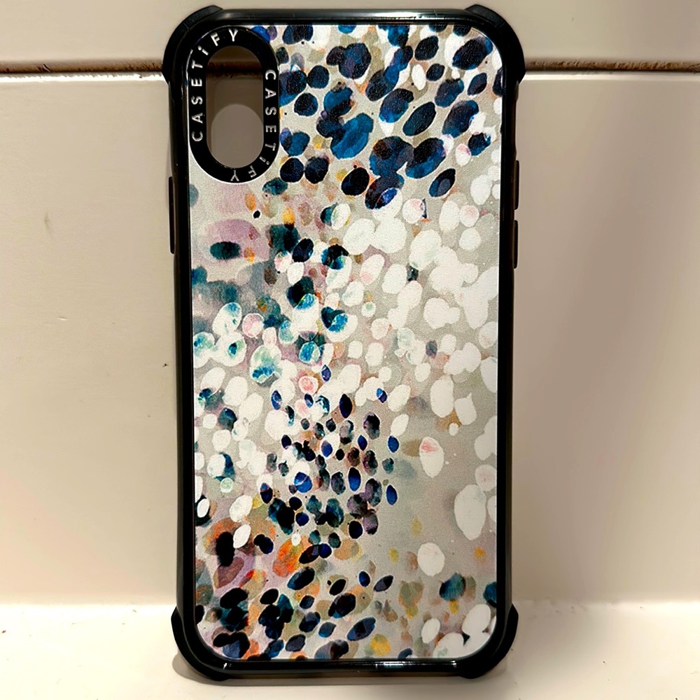 CASETiFY Ultra Impact Case for iPhone X, Watercolor Spots Print, barely used